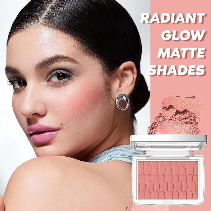 Rosewood Blush Powder Blush for Cheeks with Brush, Matte Blush Palette Blush Powder Face Blusher, Natural Blendable Formula Silky Lightweight Makeup Blush Rubores de Maquillaje, 012#