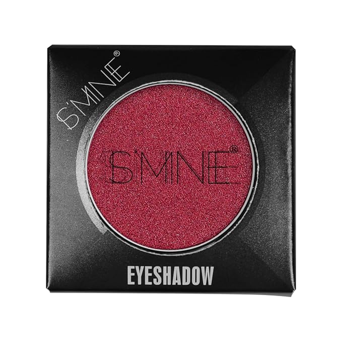 IS'MINE Single Red Shimmer Eyeshadow Powder Palette High Pigment, Longwear, Intense Color Best Red Eyeshadow