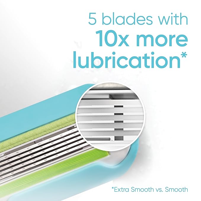 Gillette Venus Extra Smooth Women’s Razor Blades, 5-Bladed Razor Refills, 8 Count