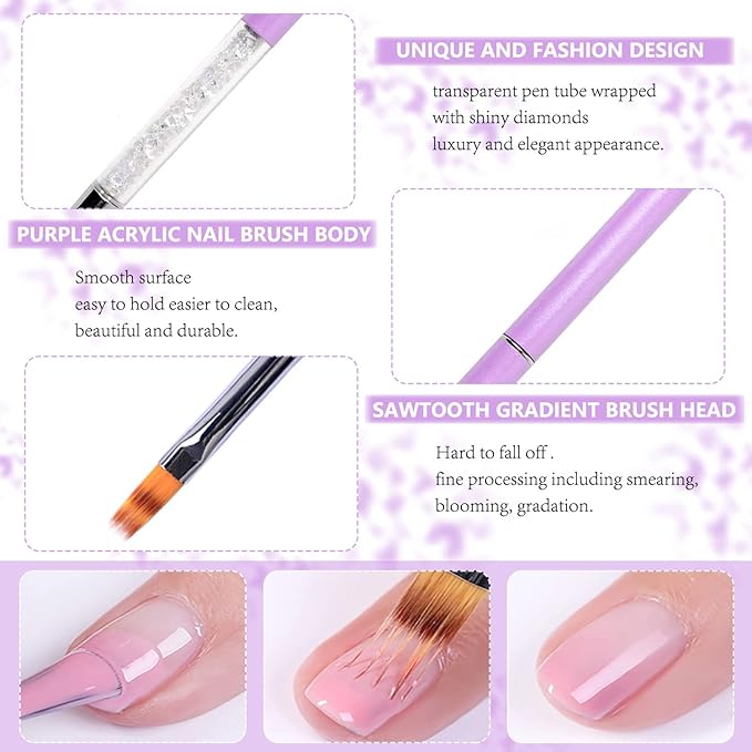 5Pcs Ombre Nail Brush Nail