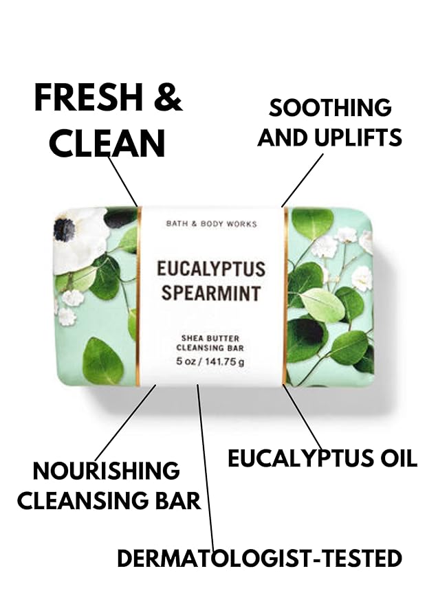 Bath and Body Works Eucalyptus Spearmint Shea Butter (5 oz / 141 g) Cleansing Bar