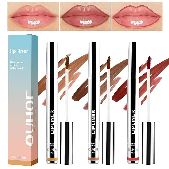 Peel Off Lip Liner, 3Pcs Matte Lip Liner,Waterp