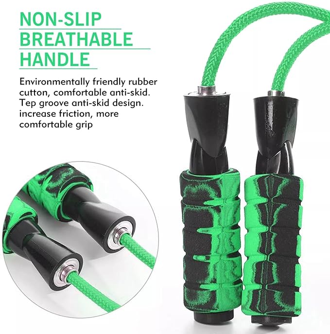 FITMYFAVO Jump Rope Cotton Adjustable Skipping Weighted jumprope