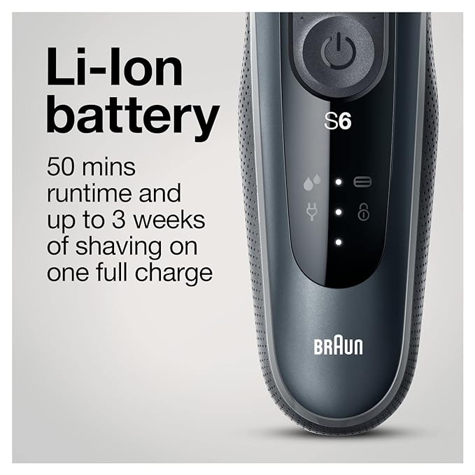 Braun Series 6 6075cc Electric Shaver with SmartCare Center and Precision Trimmer, Wet & Dry, Rechargeable, Cordless Foil Shaver, Black
