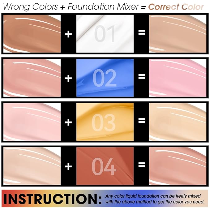 White Foundation Mixing Pigment for Adjusting Shade and (01# White)