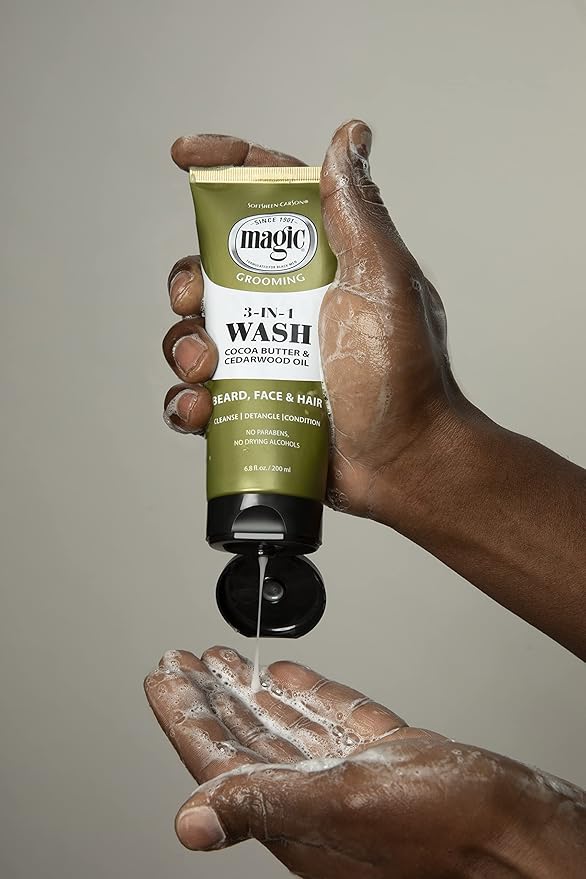 Softsheen-Carson Magic Shaving Beard Grooming Kit for Men with Cedarwood Oil, Includes Beard Butter, Scrub and Cleanser, Gift Set for Facial Hair Care,1 kit