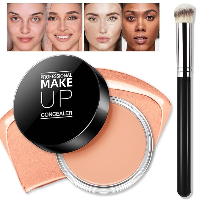 Cream Concealer Full Coverage Makeup, Matte Color Correcting (#06 TAN)