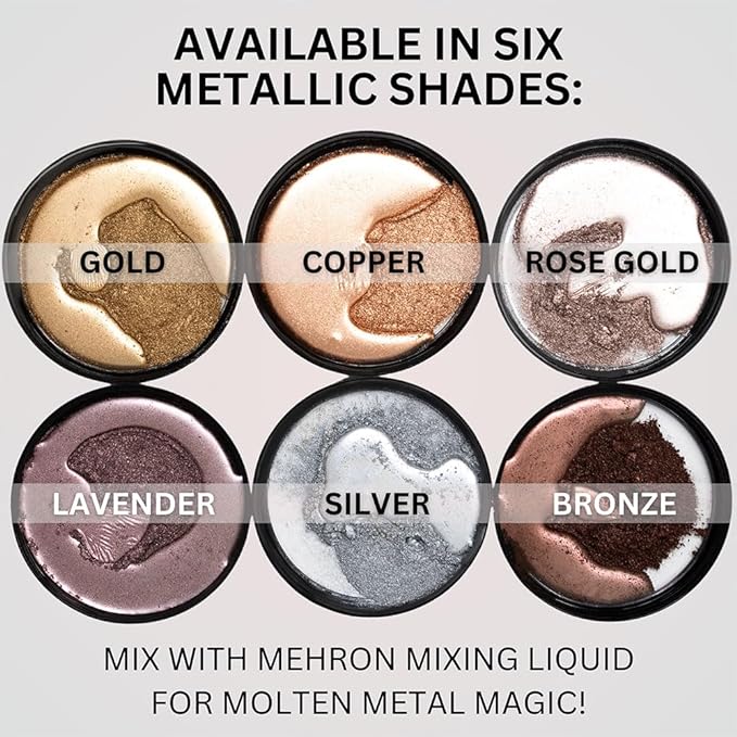 Mehron Makeup Metallic Powder (.17 Ounce) with Mixing 1 oz