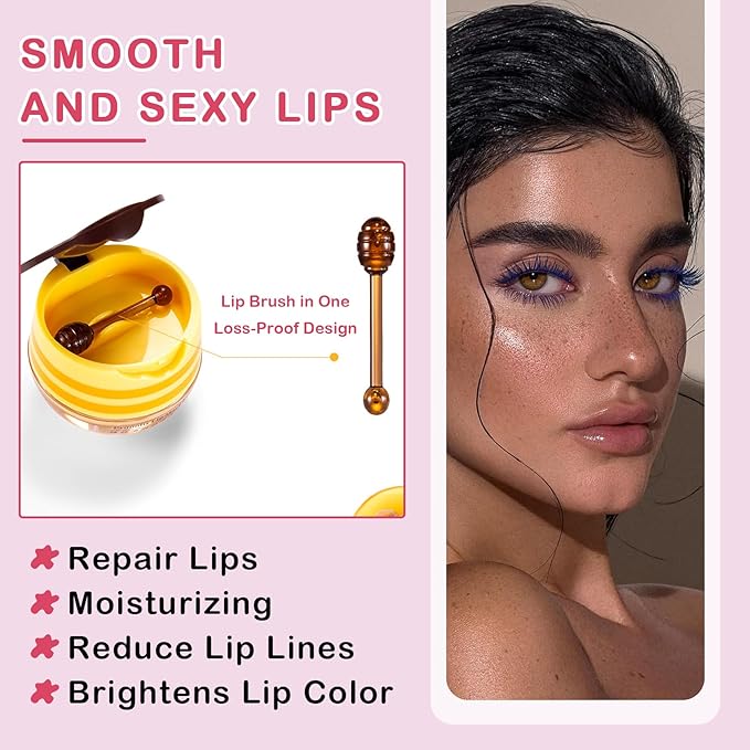 2PCS Bee Lip Balm Honey Pot