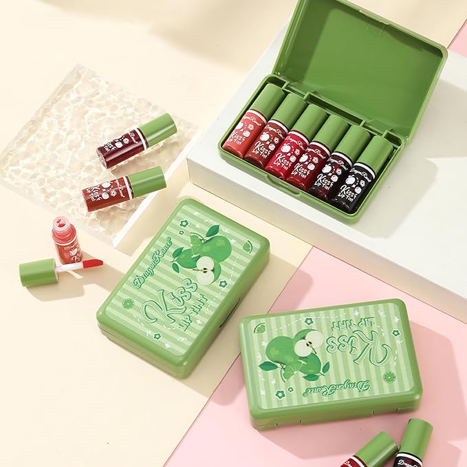 6 Colors Lip Tint Stain Set, Korean Lip