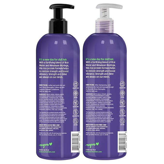 Not Your Mother's Naturals Superior Strength Shampoo & Conditioner Set - 15.2 fl oz - Sulfate-Free Hair Products - Rice Water & Himalayan Moringa