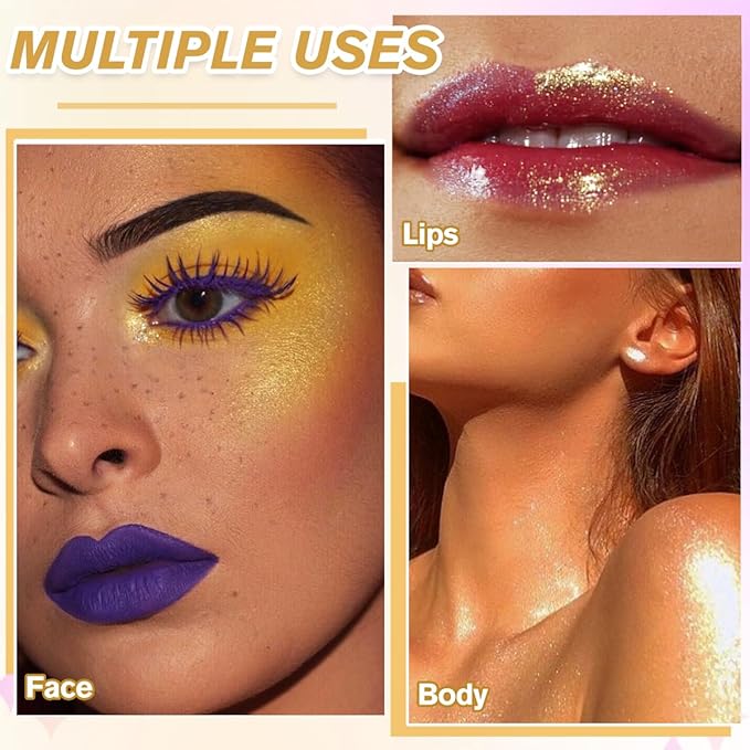 Highlighter Makeup Palette, Long Lasting New Formula, Dazzling Dazzling Shimmer,#3