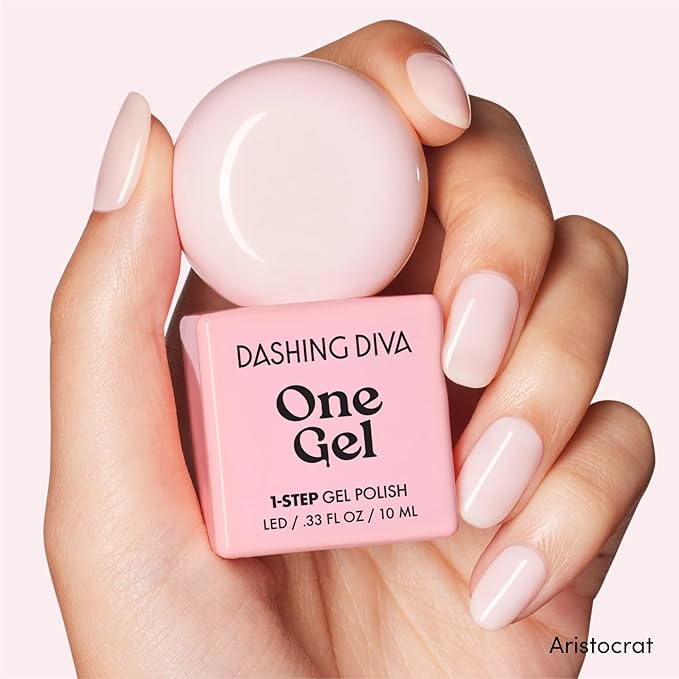 Dashing Diva One Gel Color & Magnetic Topper Duo - Lipgloss - Aristocrat & Iridescent Glitter Topper - 3-in-1 Base Coat, Nail Color & Top Coat - Gel Nail Polish Set