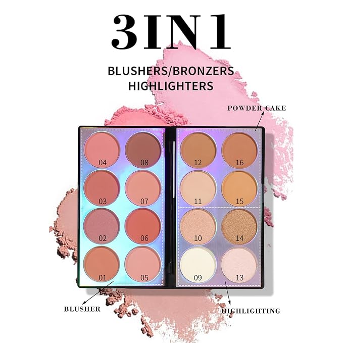16 Colors Blush Contour Highlighter Makeup Palette
