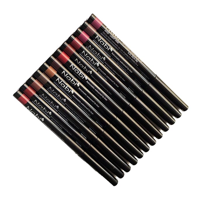 Beauty Spot 12 Colors Retractable Waterproof Lip Liner Set, Roll It Up Auto Lip Pencil, Long Lasting Fade Resistant