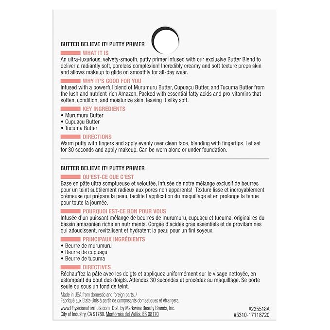 Physicians Formula Butter Believe It! Putty Primer Creamy,