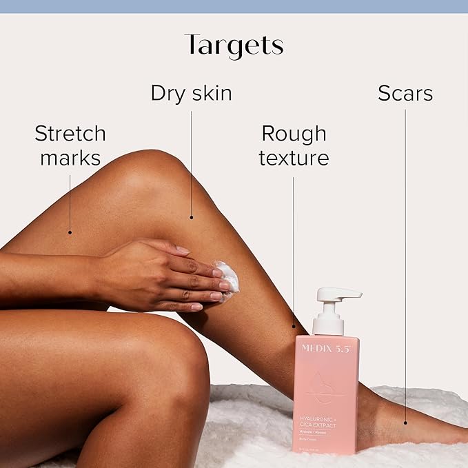 MEDIX Retinol Body Lotion + Hyaluronic Acid Cream Body Moisturizer Skincare Set | Hydrating + Firming Body Lotion For Improving The Look Of Stretch Marks, Sagging, & Crepey Skin, 2pc Set