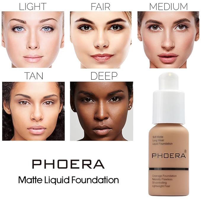 PHOERA Foundation, PHOERA Matte Liquid Foundation,PHOERA Makeup for Warm peach) 30ml