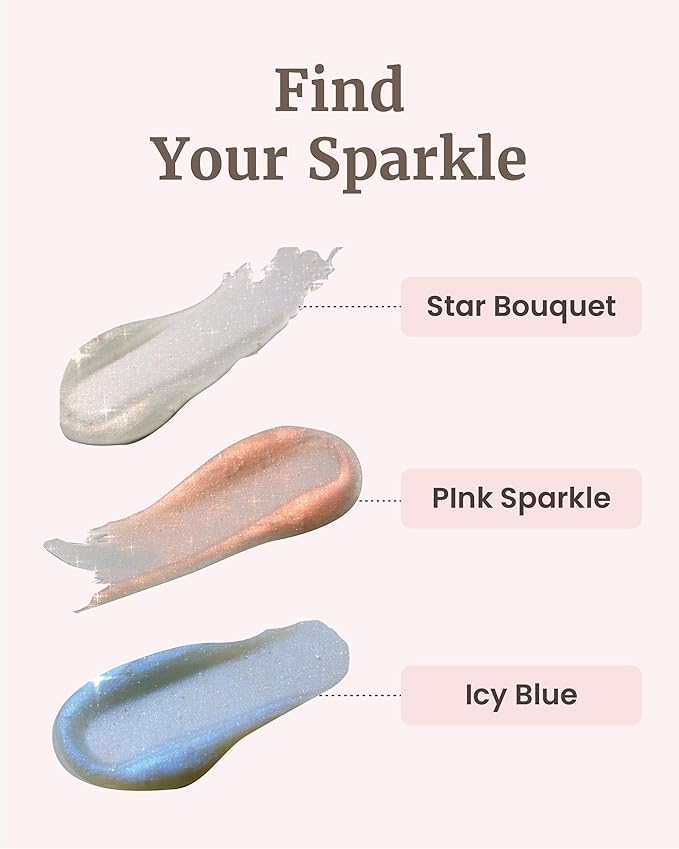 Glint Lipcerin (Pink Sparkle, 0.5fl oz) - Lasting Hydration, Plumping 5-in-1 Lip Care Gloss Balm with Glitter, Shea Butter. Korean Skin Care. Chapped, Dry, Cracked, Damaged Lips.