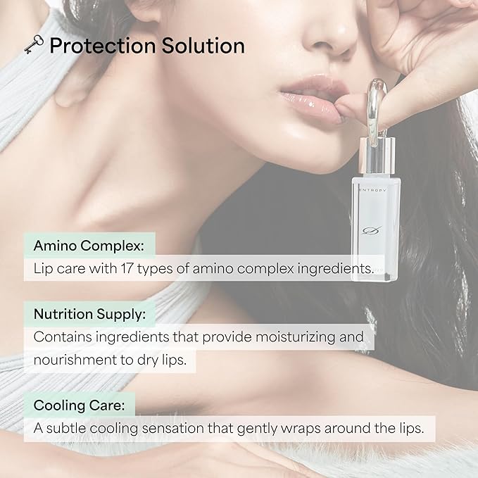 ENTROPY Makeup Charm Ultra Glossy Lip Serum, Nourish Lip Care with Amino Complex, Hydrating, Cooling Care, Non-Sticky, High Shine Finish, Crystal Clear