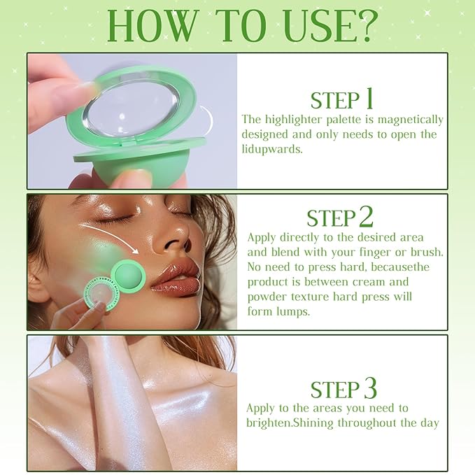 Highlighter Palette, Chameleon Face Shimmer Blush Makeup, Multichrome Face