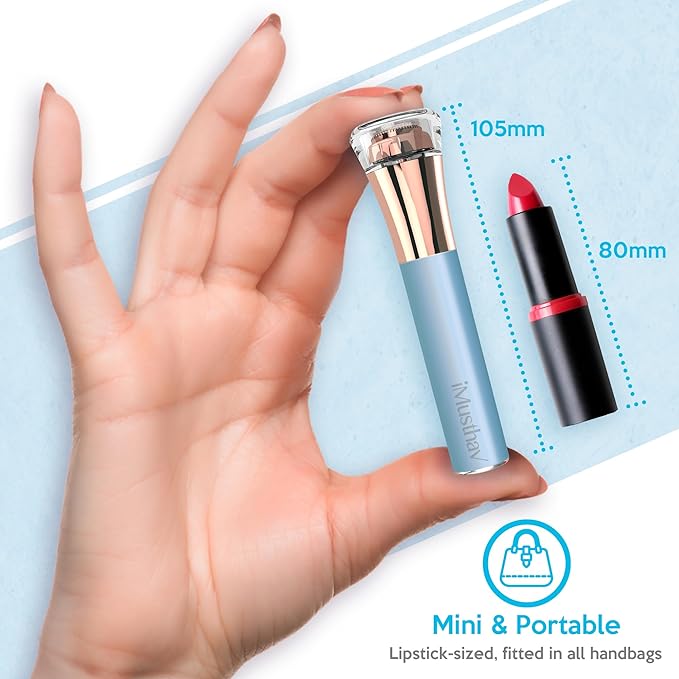 Mini Portable Facial Hair, Lips and Chin Remover Trimmer for Women, Facial Painless Epilator Pen, 18K gold-plated 13mm hypoallergenic rotary head. 360° LED light for Instant and Painless Hair Remover