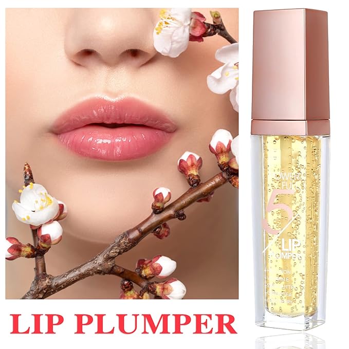 Lip Plumper Gloss,Moisturizing Lip Plumping Lip Gloss,Nourishing Lip Plump Lip Care Products,for Reducing Fine Lines and Smoothing Lips,Creating Elastic and Softer Lips