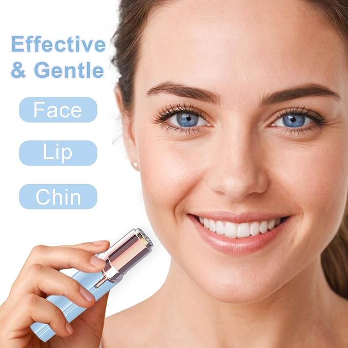 Facial Hair Removal for Women, Face Razors for Women's Electric, Rechargeable Women Mustache Remover with 3 Replacement Heads