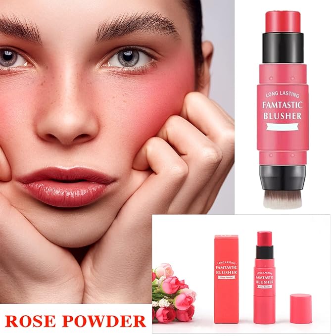 Cream Blush Stick (02) with Brush, Waterproof, Long Skin Tones 40g