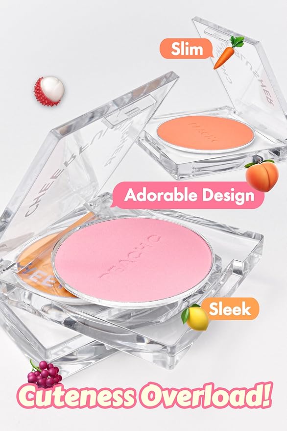 Cheerful Blusher | Peach Blush for Cheeks Powder (02 Peachful) 14 Oz