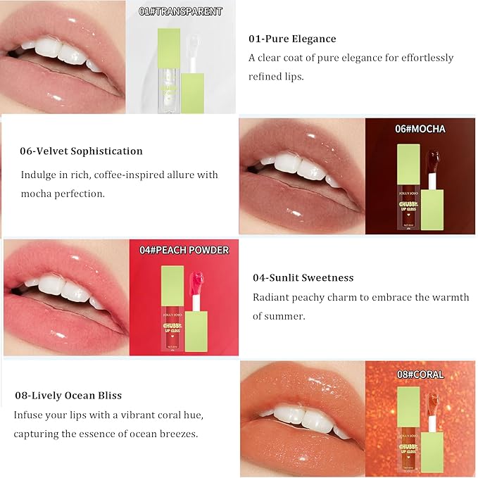 Lip Glow Oil - Hydrating Lip Oil Tinted, Long Lasting Plumping Lip Balm Lip Care Moisturizing Lip Gloss (# 6)