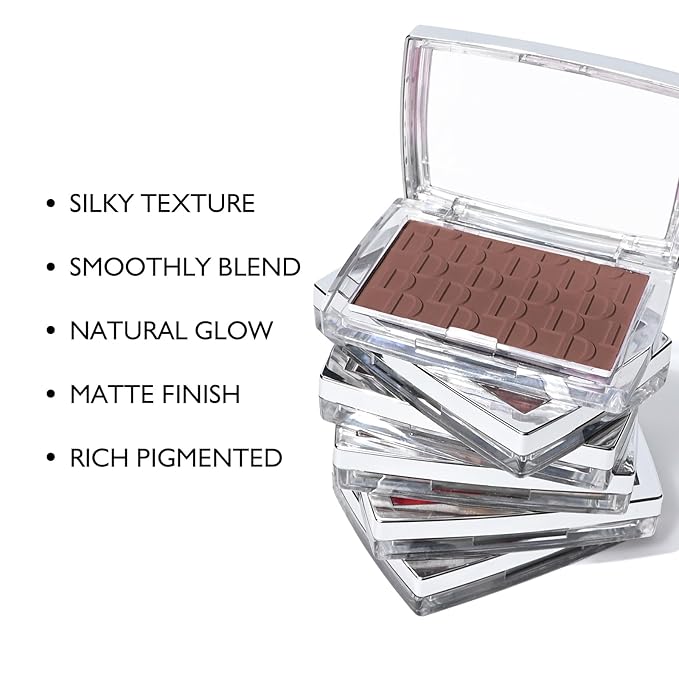 KYDA Powder Blush, Radiant Glow Face Blusher, Blendable Texture, Mahogany