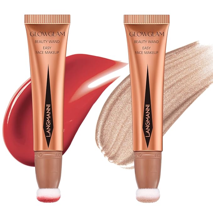 LANGMANNI Liquid Contour Beauty Wand, Face Concealer Contouring,Highlighter,Blusher Blush+#05 Highlighter)
