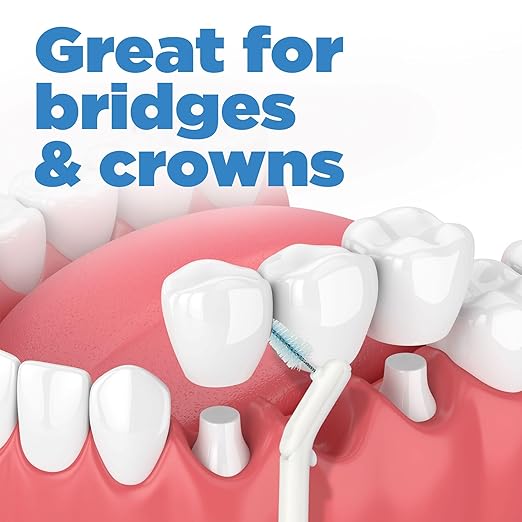 GUM Proxabrush Go-Betweens Refills - Wide - Compatible with GUM Permanent Handle - Reusable Interdental Brushes - Soft Bristled Dental Picks, 8 Count (Pack of 6)