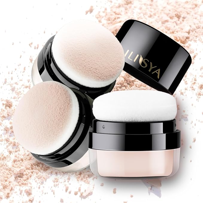 Setting Powder Lightweight Loose Powder Finishing Powder Long-Lasting Ivory)-3 Boxes