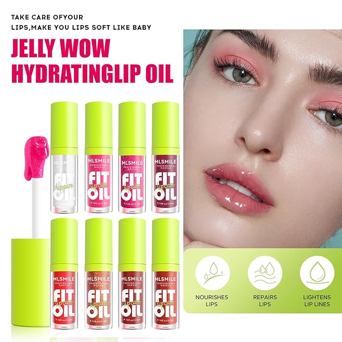 4 Colors Fat Oil Lip Gloss, Lip Oil Lip Glaze Hydrating Lip Glow Oil Big Brush Head Moisturizing Lip Gloss, Shiny Transparent Tinted Plumping Lip Oil Long Lasting Nourishing Non-sticky (A#&B#)
