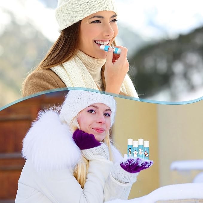 40 Pcs Winter Theme Flavored Lip Moisturizing