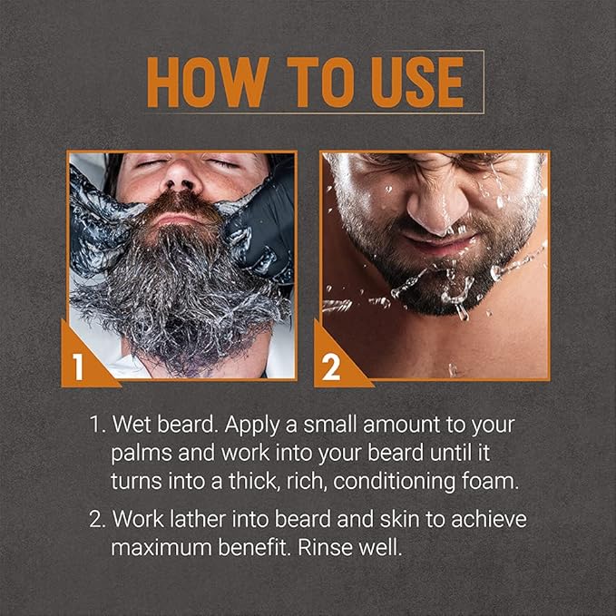 Woody's Energizing Beard Wash for Men, Cleanses and Conditions Skin and Facial Hair, For All Skin Types, 6.3 fl oz