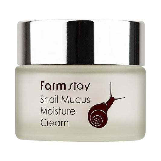 FARMSTAY Snail Mucus Moisture Cream - Snail Mucin Cream Daily Moisturizer - With Snail Mucus Filtrate and Hyaluronic Acid - Firms and Plumps - 1.7 oz