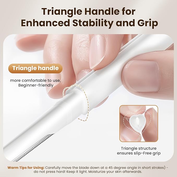 Dermaplaning Tool for Face Eyebrow Razor, Includes 2 Dual End Razors and 20 Blade Refills Exfoliating Face Razors for Women Facial Razor for Peach Fuzz and Eyebrow Starter Kit