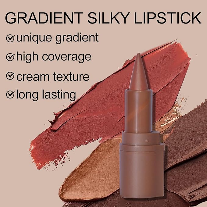 Erinde 2-in-1 Lip Liner and Lipstick Lip Combo Set, Matte Nude Dark Brown Red Lip Liner Creamy Lip Pencil Crayon, High Pigmented Long lasting Lipstick Makeup, 08# Dark