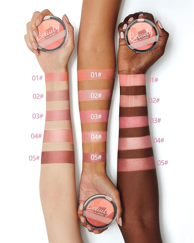 Flower Blush for Cheeks, Matte Shimmer Face Blush Powder,Contour Multiuse Facial Make up Palette,Longlasting Waterproof Embossed Blusher,Mother's Day Makeup Gift for Women-02#Camellia Orange