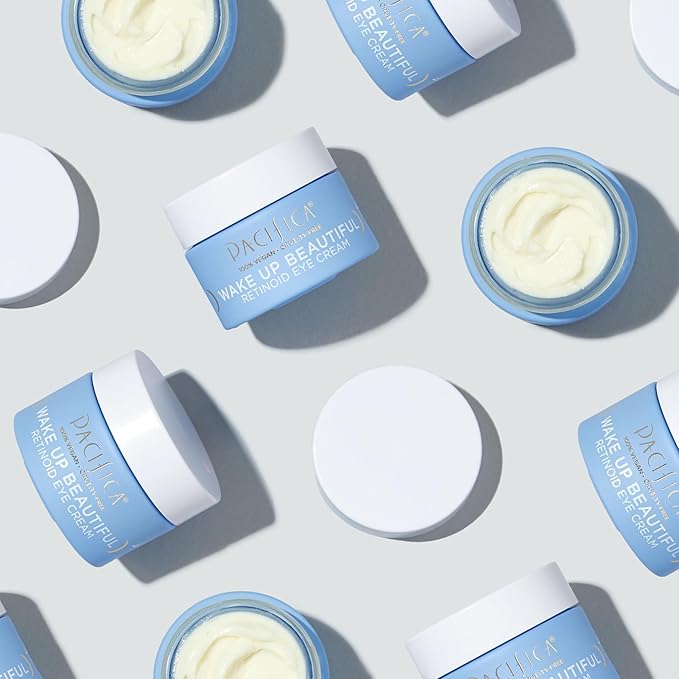 Pacifica Beauty Wake Up Beautiful Retinoid Eye Cream & Overnight Retinoid Cream Set, Skincare, Moisturizer, Face Cream, For Dry, Aging, Sensitive Skin, Vegan, 0.5 fl oz and 1.7 fl oz (Set of 2)