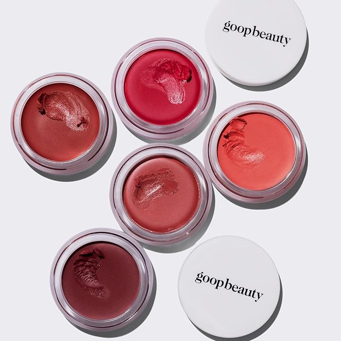 goop Beauty Cream Blush | Sheer Pop of Color for Lips & Cheeks | Vitamin C, Vitamin E & Safflower Oil | Natural Makeup for Glowing Skin | 0.5 oz | Venus - Translucent Fushsia