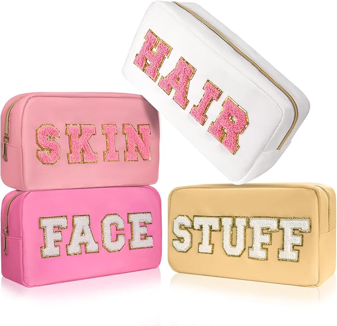 4pcs preppy makeup bags set,
