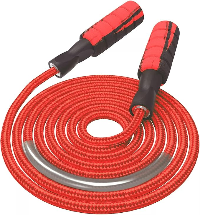 FITMYFAVO Jump Rope Cotton Adjustable Skipping Weighted jumprope