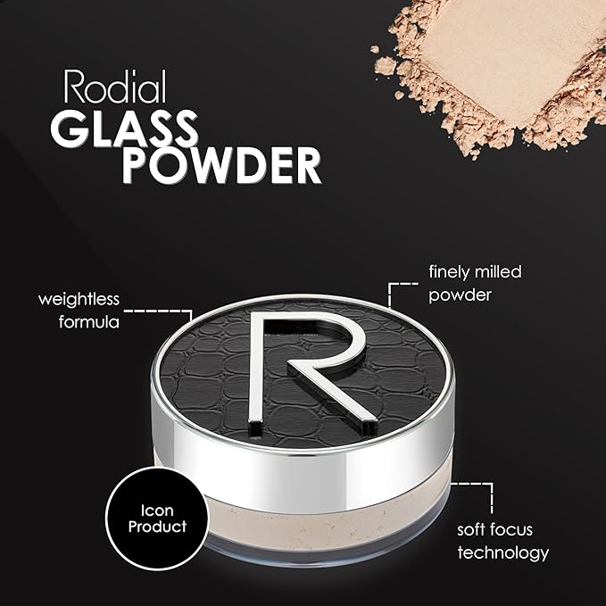 Rodial Glass Powder 0., Skin Perfecting Loose Face Setting Powder 4 oz