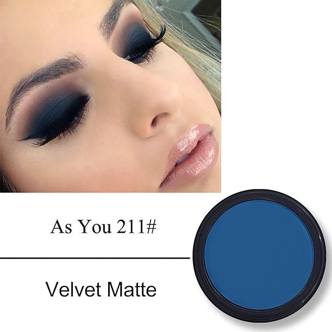 Erinde Single Dark Blue Matte Eyeshadow Palette, High Pigmented Eye Shadow Powder, Long Lasting, Ultra-Blendable, Intense Color