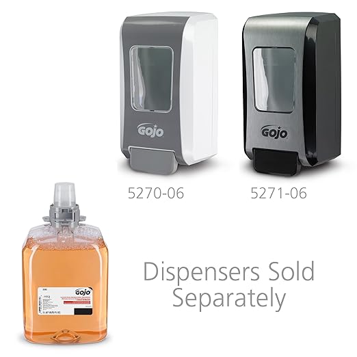 GOJO Luxury Foam Antibacterial Handwash, Fresh Fruit Fragrance, 2000 mL Foam Hand Soap Refill FMX-20 Push-Style Dispenser (Pack of 2) - 5262-02