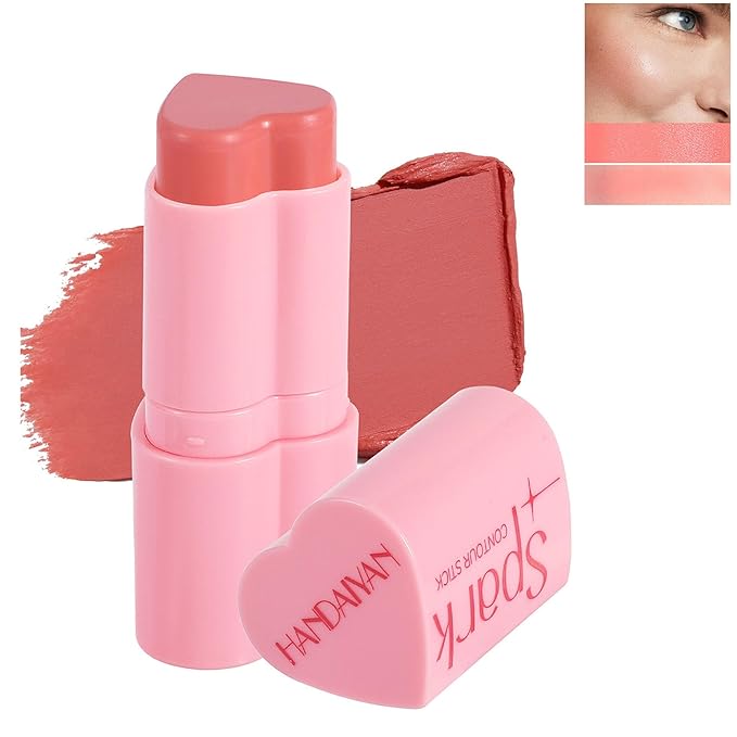 Heart Blush Stick, Matte Rouge Stick, Cheek Contour (06#, 0.) 21 OZ